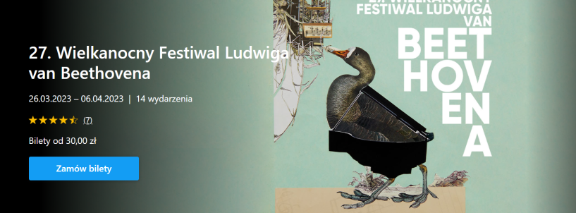 Tickets for the concerts of the 27th Ludwig van Beethoven Easter Festival